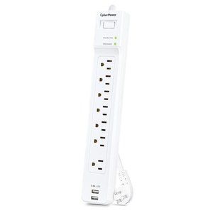 CyberPower 210Q0201 Outlet Surge Protector Power Strip W/ 2-USB 12.5" Long